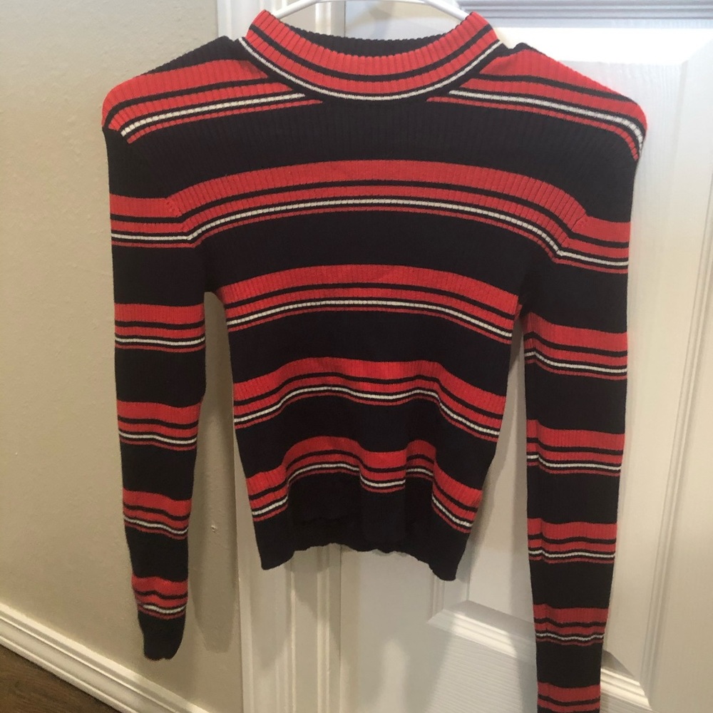 Forever 21 striped mock neck